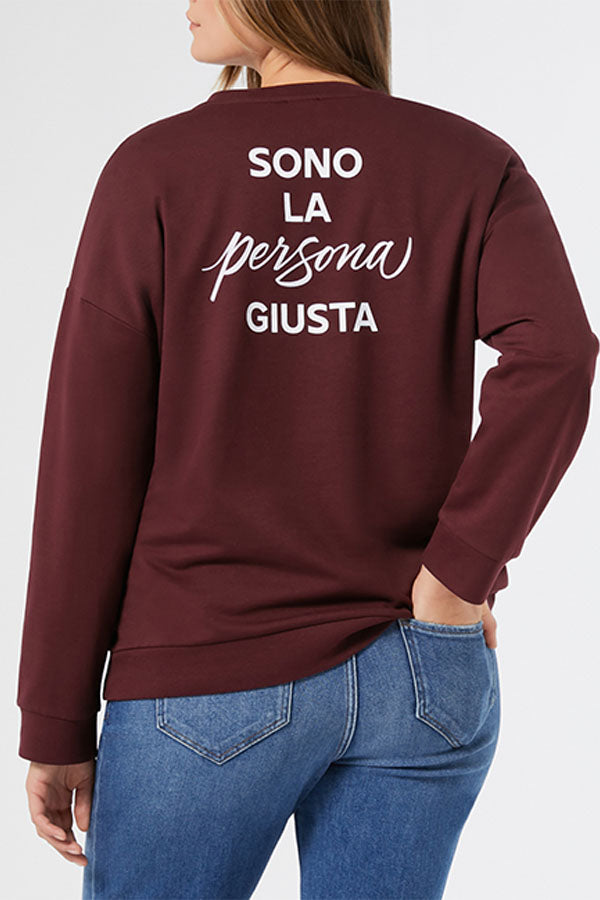 EMMA BROWN COTTON PRINT SWEATSHIRT