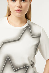 TIBERIO WHITE STRETCH COTTON JERSEY T-SHIRT