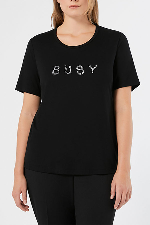ALBI BLACK PRINTED JERSEY T-SHIRT
