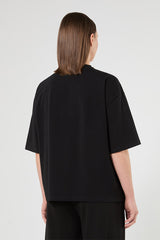 SNACK BLACK STRETCH COTTON JERSEY T-SHIRT