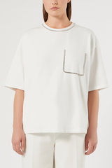 SNACK WHITE CHAIN STRETCH COTTON JERSEY T-SHIRT