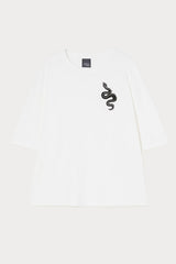 SNACK WHITE STRASS STRETCH COTTON JERSEY T-SHIRT