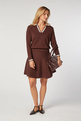 BROWN POLO KNIT SWEATER