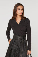 BLACK V NECK T SHIRT
