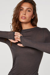 GREY LONG SLEEVE T SHIRT