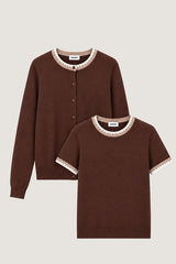 BROWN KNIT TWIN SET