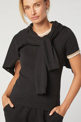 BLACK KNIT TWIN SET