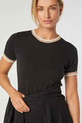 BLACK KNIT TWIN SET