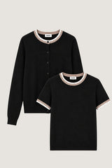 BLACK KNIT TWIN SET