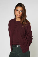 PURPLE ROUND NECK WOOL TWIN SET