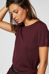 PURPLE ROUND NECK WOOL TWIN SET
