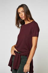 PURPLE ROUND NECK WOOL TWIN SET