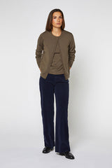 GREEN ROUND NECK WOOL TWIN SET