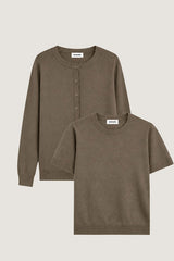 GREEN ROUND NECK WOOL TWIN SET