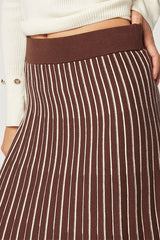 BROWN LONG KNIT SKIRT