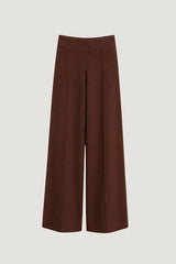 BROWN WIDE LEG KNIT TROUSERS