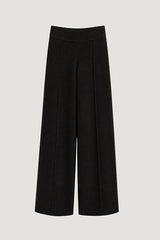 BLACK WIDE LEG KNIT TROUSERS