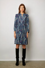 JANICE SOFT PAISLEY PRINT MINI DRESS