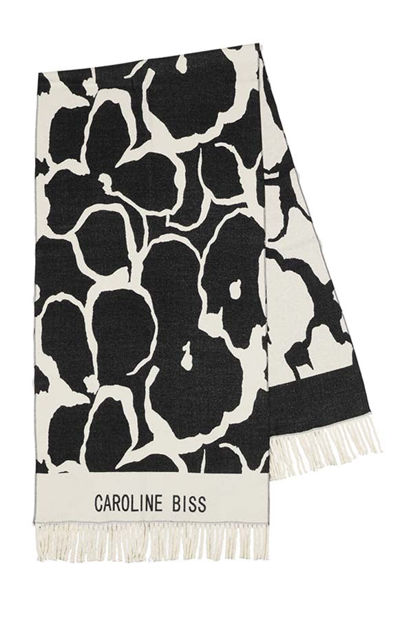 BLACK TWO-TONE PRINT SCARF