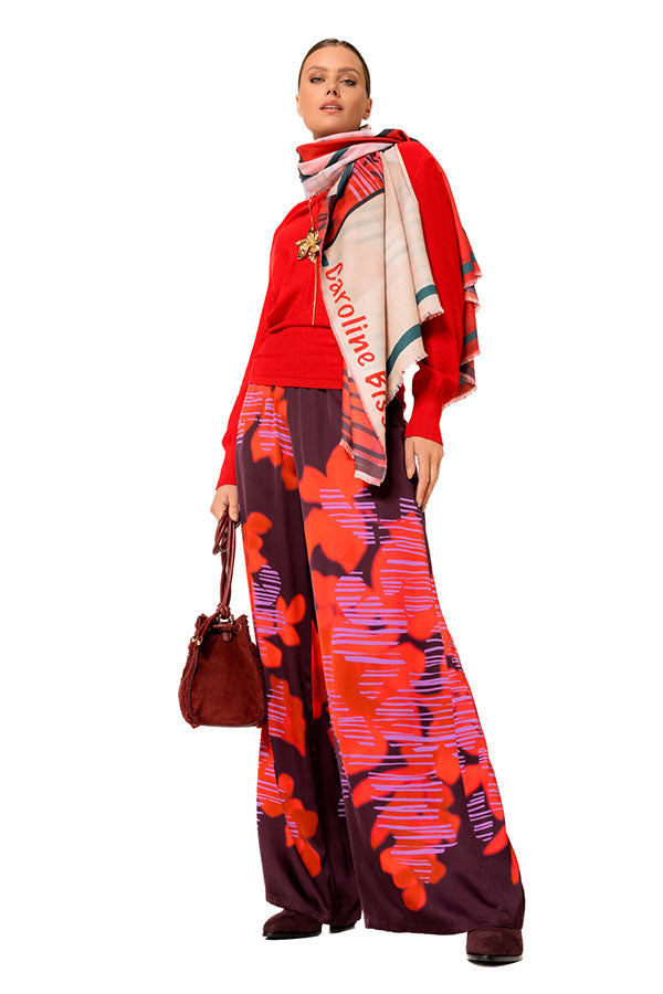 RED RECTANGULAR COSY SCARF