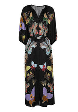 BUTTERFLY STRAIGHT-FITTING MIDI DRESS