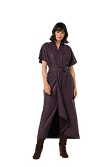 PLUM VEGAN LEATHER MIDI-DRESS