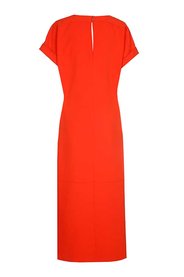 SLIGHTLY FITTED MIDI STRETCH DRESS