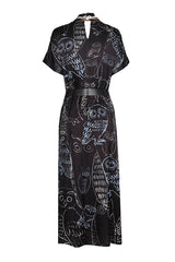 COLLAR EFFECT MIDI-DRESS