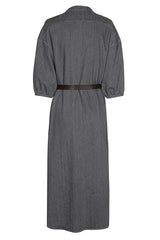 DARK GREY MIDI DENIM DRESS