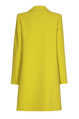 YELLOW STRAIGHT-FITTING COAT DRESS