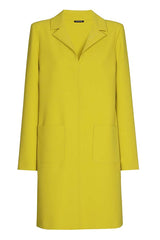 YELLOW STRAIGHT-FITTING COAT DRESS