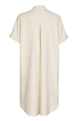 CREAM STRAIGHT-FITTING BOUCLETTE DRESS