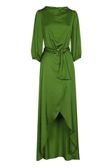 GREEN BACK EFFECT FESTIVE LONG DRESS