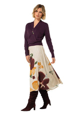 PLUM FAUX CACHE-COEUR SWEATER