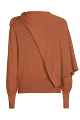 CARAMELLO BOW SHOULDER DETAIL ELEGANT PULLOVER