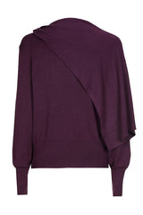PLUM BOW SHOULDER DETAIL ELEGANT PULLOVER