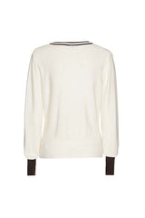 WHITE SEMI-SHEER DÉCOLLETÉ FITTED PULLOVER