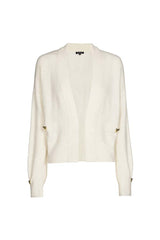 WHITE LOOSE-FITTING SHORT CARDIGAN