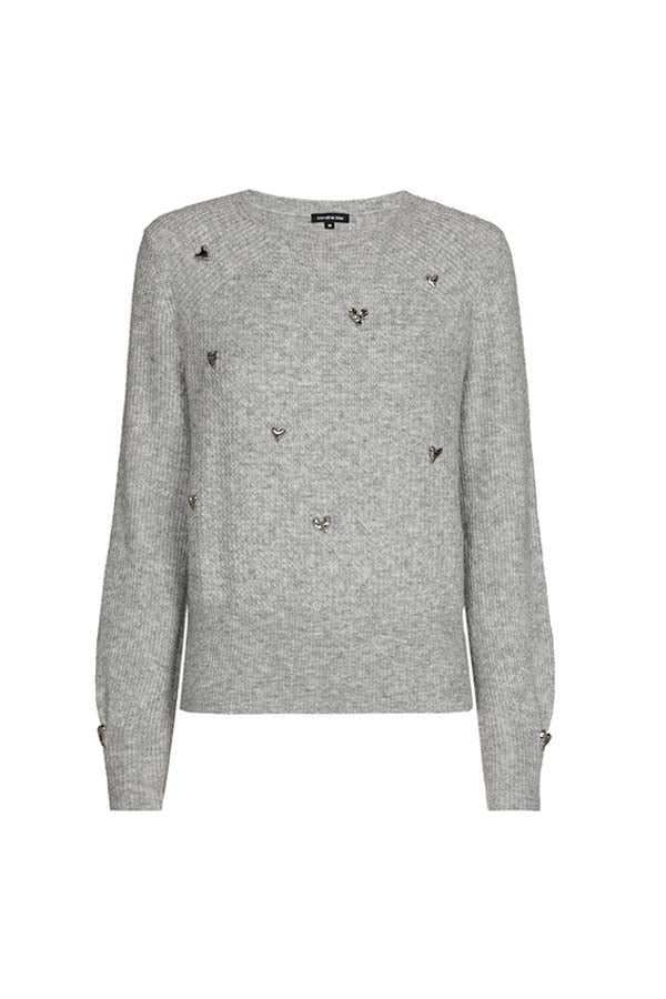 GREY HEART EFFECT PULLOVER