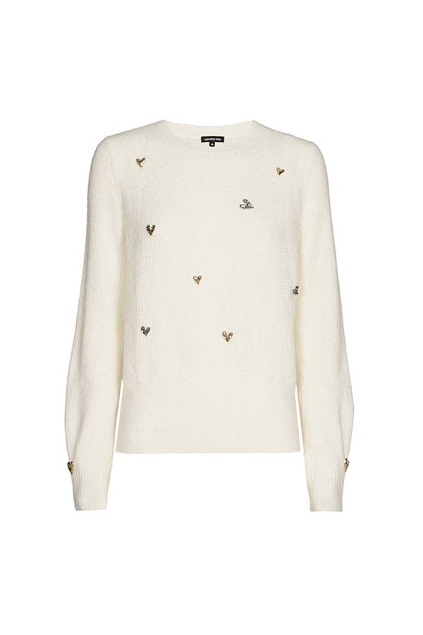 WHITE HEART EFFECT PULLOVER