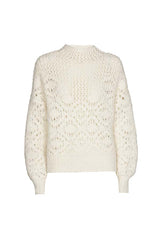 WHITE SEMI-SHEER PULLOVER