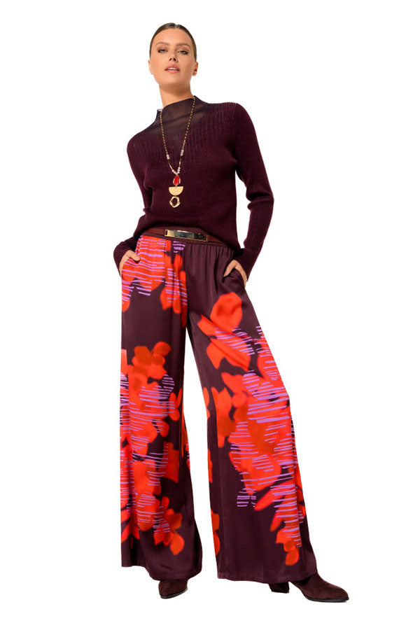 PLUM RIBBED JERSEY FITTED DRESSY PULLOVER