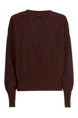 CACAO SUBTLE BUTTON FASTENING FINE KNIT PULLOVER