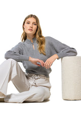 GREY COMFORTABLE STRETCH PULLOVER