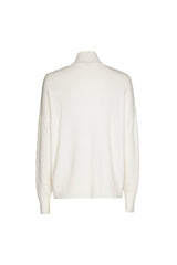 WHITE ROLL NECK PULLOVER