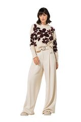 FLORAL DETAIL SEQUINS COSY PULLOVER