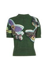 BUTTERFLY PRINT SHORT PULLOVER