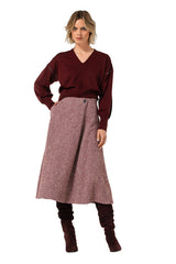 BURGANDY RHINESTONE DETAIL FINE-KNIT PULLOVER