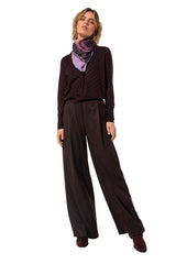 BUTTON FASTENING FINE-KNIT PULLOVER