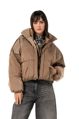 CAMEL SHORT PADDED WINTER JACKET